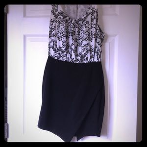 Dual pattern party dress